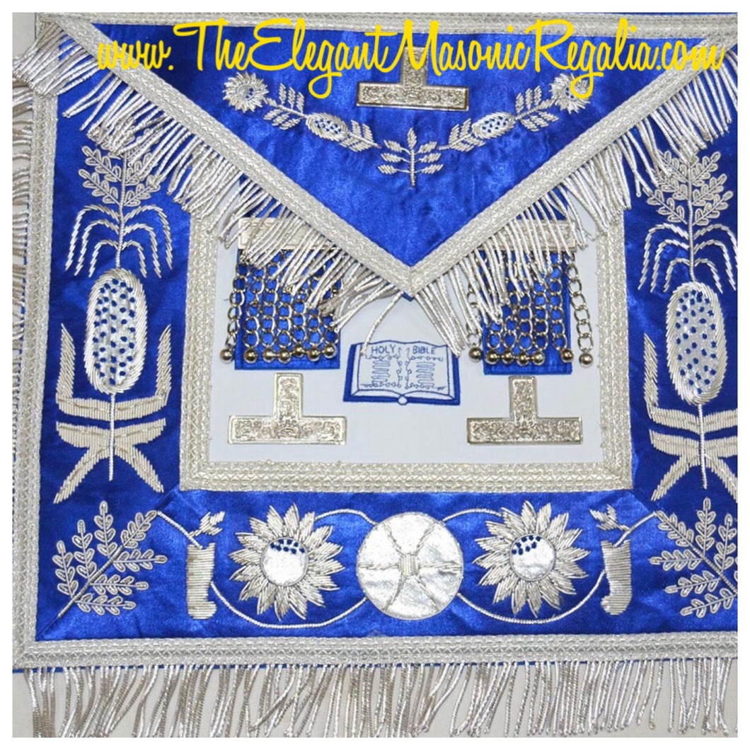 Chaplain Blue Satin Masonic Apron