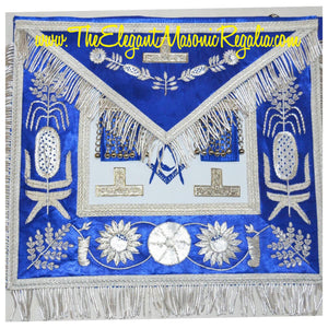 Jr. Deacon Blue Satin Masonic Apron