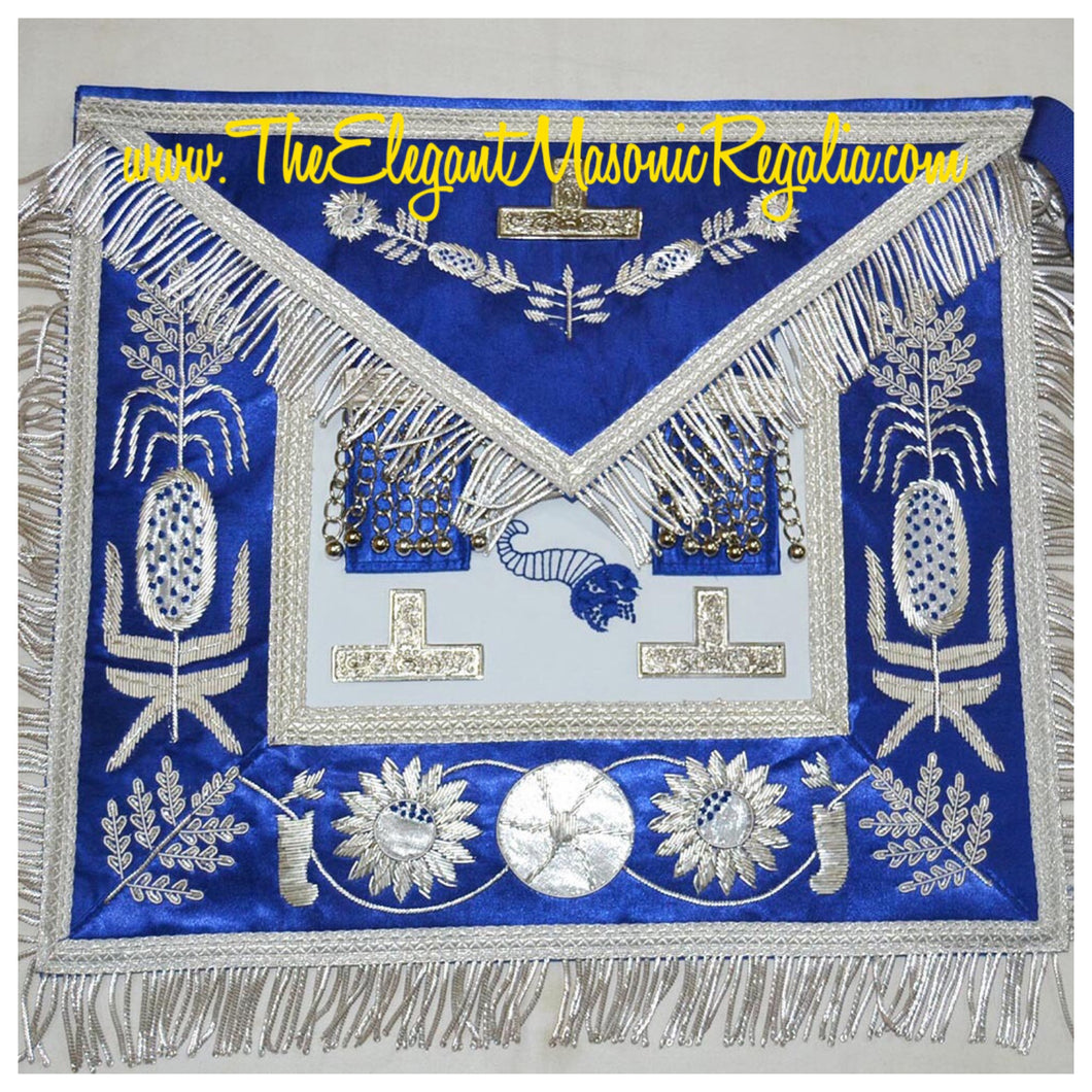Jr. Steward Blue Satin Masonic Apron