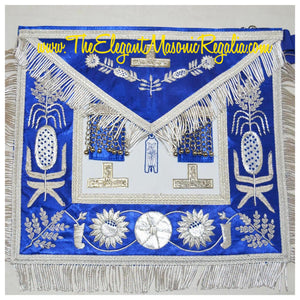Jr. Warden Blue Satin Masonic Apron