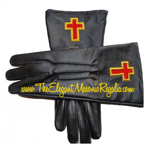 Knights Templar Commander Leather Gauntlet Gloves