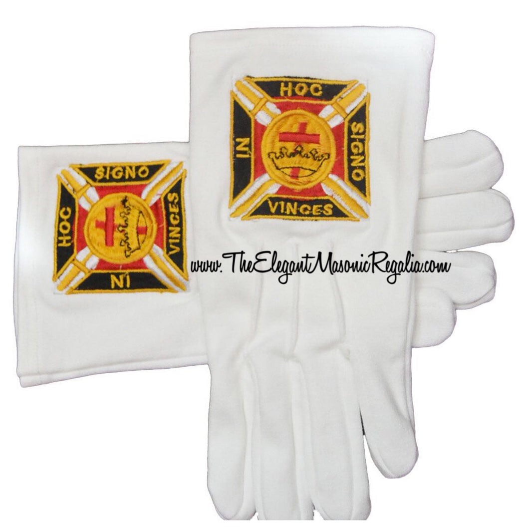 Knights Templar White Cotton Gloves