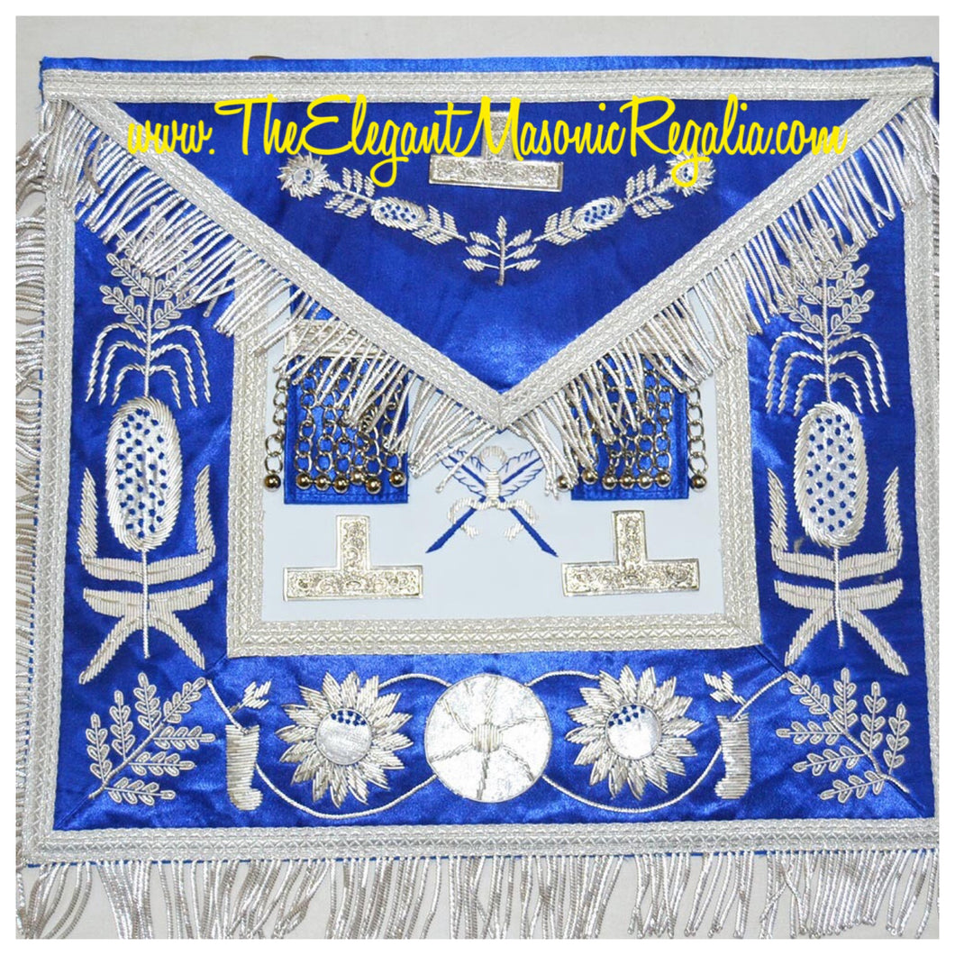 Secretary Blue Satin Masonic Apron