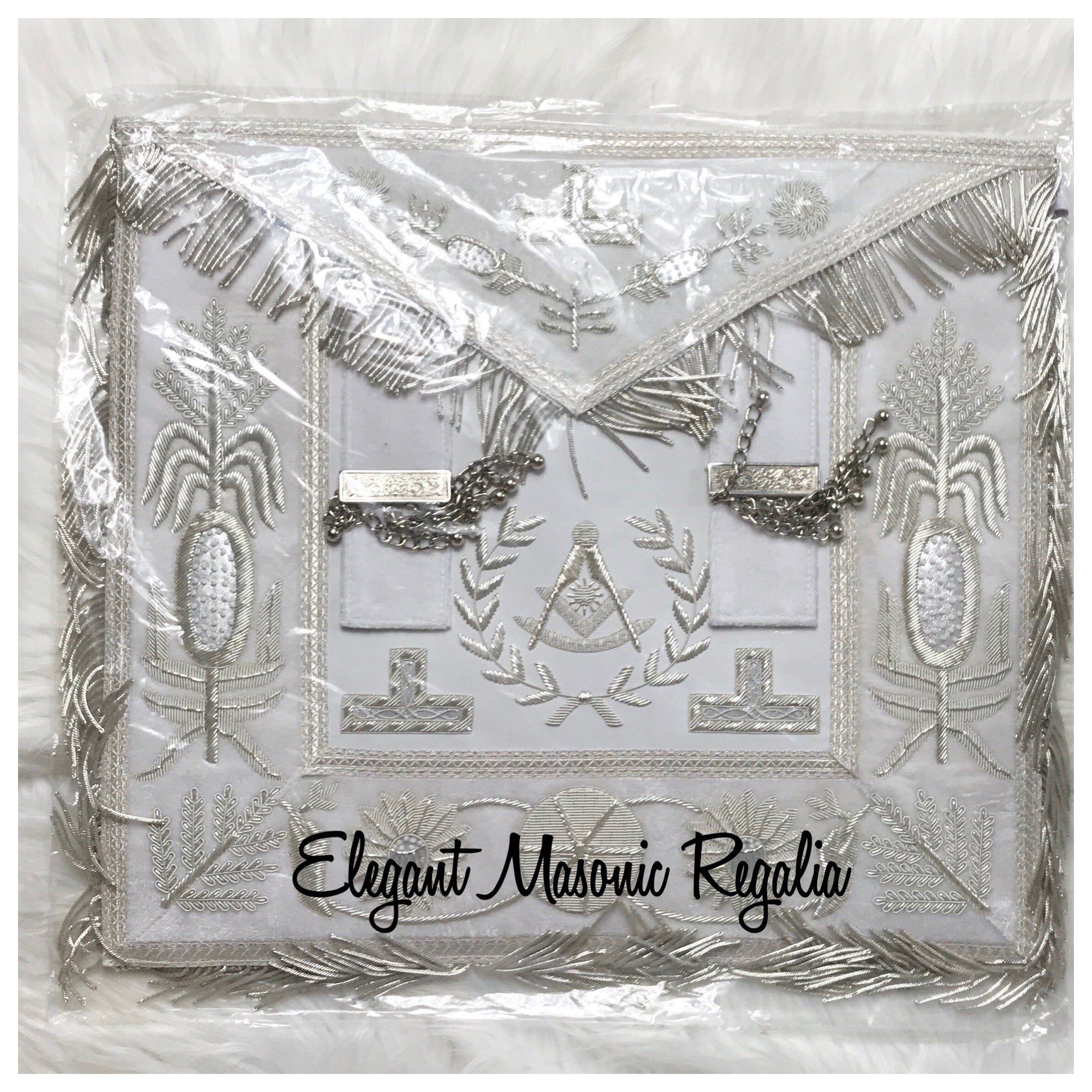 Masonic Regalia Past Master Apron All White outlets