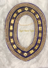 Load image into Gallery viewer, Purple Past Master 3-Ring Rhinestone Masonic Collar
