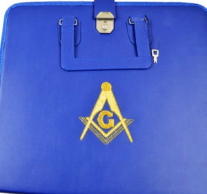 Front view of a Blue Master Mason Masonic Apron Case
