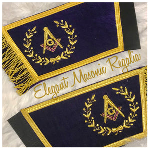 Grand Lodge Masonic (Event) Cuffs w/Purple Embroidery