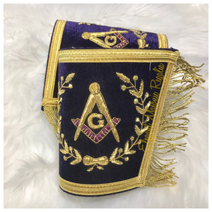 Grand Lodge Masonic Cuffs w/Purple Embroidery
