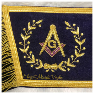 Grand Lodge Masonic Cuffs w/Purple Embroidery