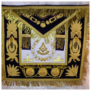 Grand Lodge Past Master Masonic Apron (purple and gold embroidered).