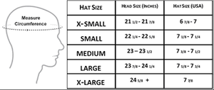 Hat measuring chart