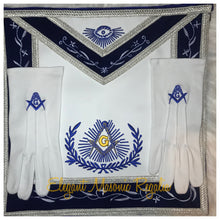 Load image into Gallery viewer, Master Mason Embroidered (Event) Apron - [Blue &amp; White]
