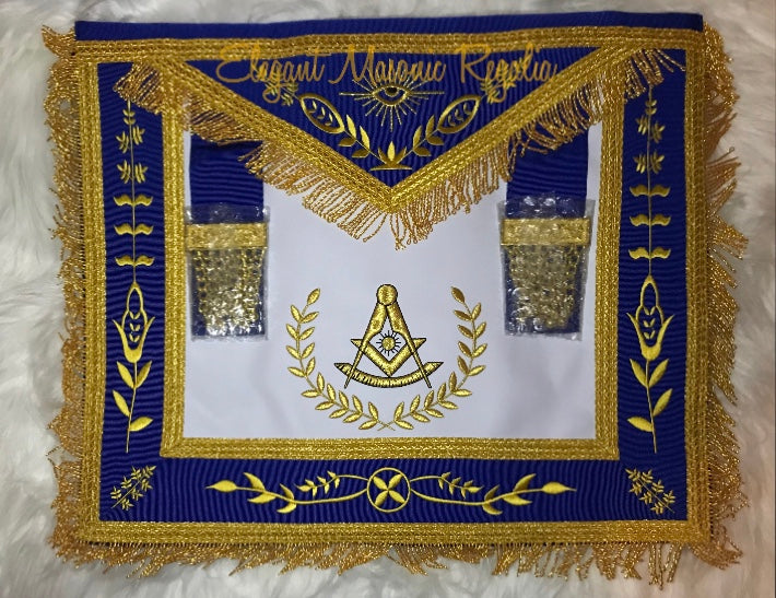 Past Master Apron Royal Blue Gold Embroidery