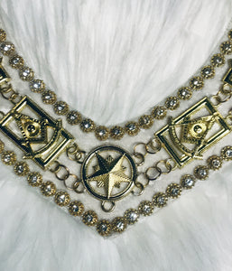 Close up view tip of Past Master Masonic Collar