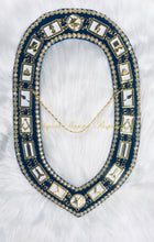 Load image into Gallery viewer, Working Tools Masonic Rhinestone Collar (Blue Velvet)
