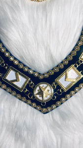 Close up view tip of Working Tools Masonic Collar