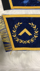 Close-up of the Blue House Worshipful Master Masonic Symbol.